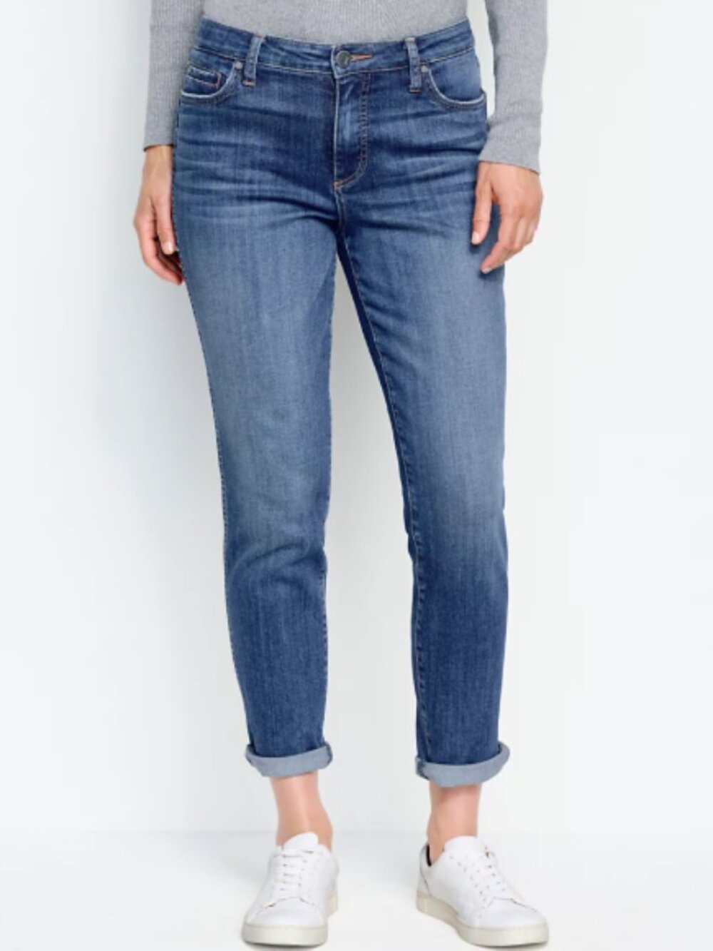 KUT from the Kloth Catherine Fab Ab Boyfriend Jeans Sz 6 Indigo Wash